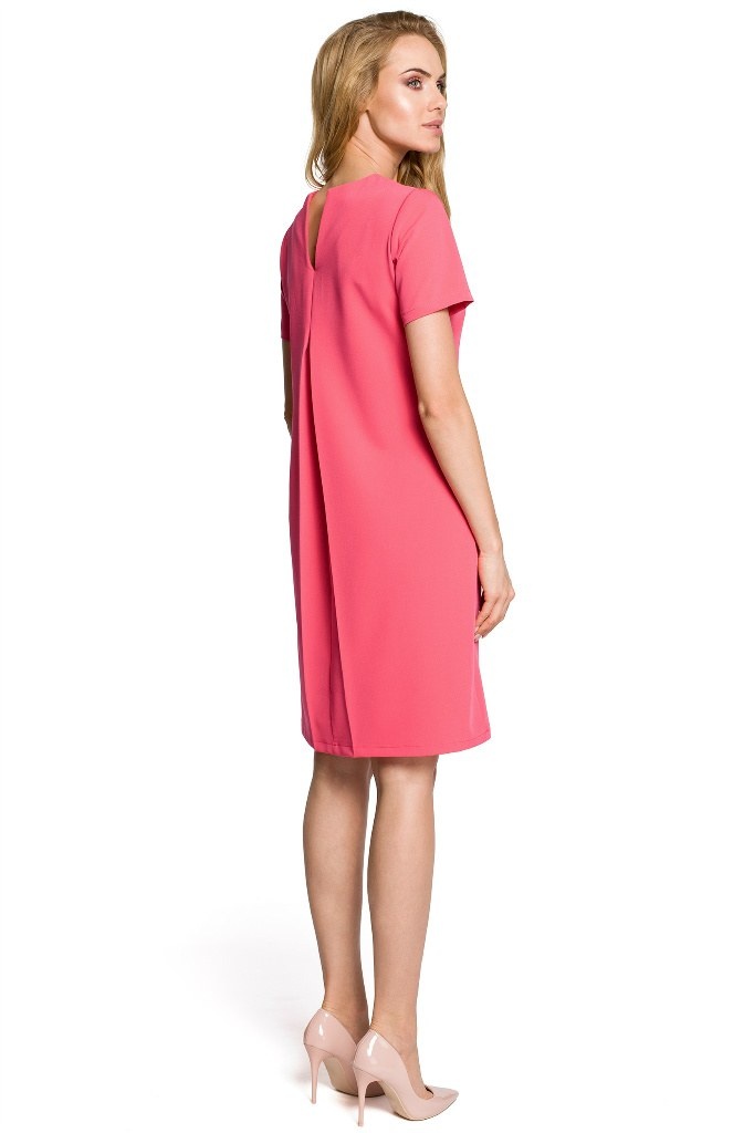 Sukienka midi - Trapezowa - różowa